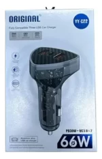 CARGADOR AUTO ORIGINAL YY-C22 66W PD30W + QC3.0 x 2