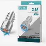 CARGADOR AUTO PUXIDA 3.1A TIPO C G-20 DOBLE USB