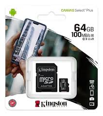 Tarjetas De Memoria Micro Sd 64 Gb Kingston C/adapt Sd